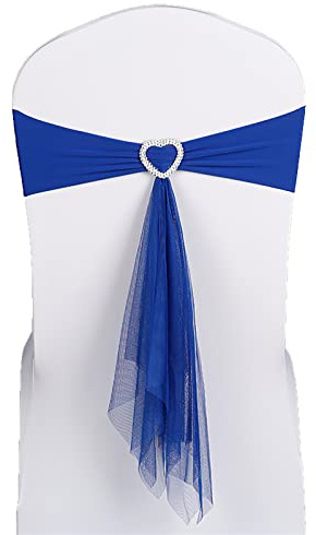 Lazos de licra elástica for sillas, bandas elásticas con hebillas y deslizadores, fundas for Navidad, bodas, banquetes, hoteles, eventos y decoraciones.(Royal Blue,10PCS)