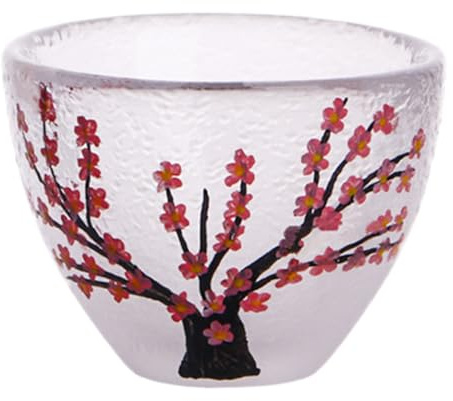 NUOBESTY Coupe à Saké Japonaise Verre Vintage Unique, Peinte à Main | Bar et Occasions Spéciales, Pièce Unique, Style Rétro, pour Recevoir Famille ou Invités Couleur Aléatoire