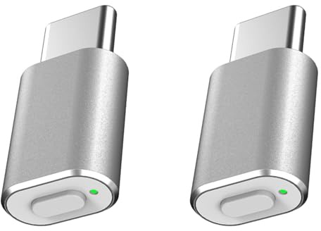 Generchin 2X Mouse Jiggler Tipo C, Indetectable, con USB C, para Simular el Movimiento del Mouse y Mantener la Computadora, Color Plateado
