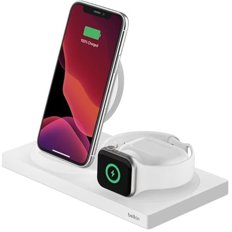 Belkin BoostCharge 3-in-1 Wireless Charger Special Edition for Apple Devices (7.5W) - White