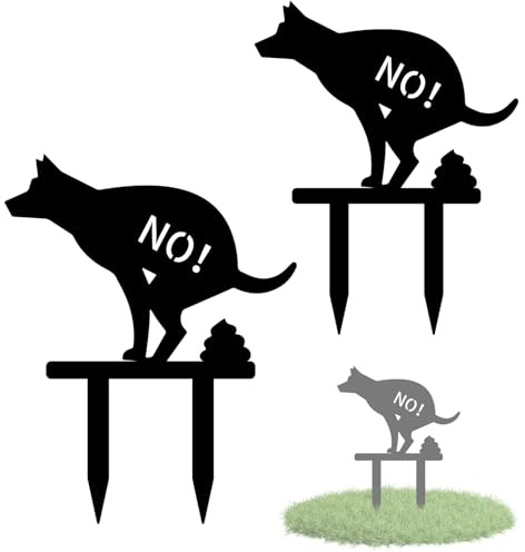 2 Stück Kein Hundeklo Schild Steckschild,30x38cm Hinweisschild,Schild Hundekot Verboten mit Erdspieß,Hund Poop Verbotsschilder,Wetterfest UV-Schutz,für Dog Kot in Rasens und Gartens Verbietet