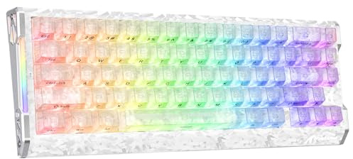 ATTACK SHARK R68 HE Teclado Gaming Magnético 8000Hz, Rapid Trigger 0,005 mm, Fibra de Carbono Forjada y Aluminio CNC, Snap Tap, Efecto Hall, 60% RGB con Cable, US QWERTY, Blanco Glacial