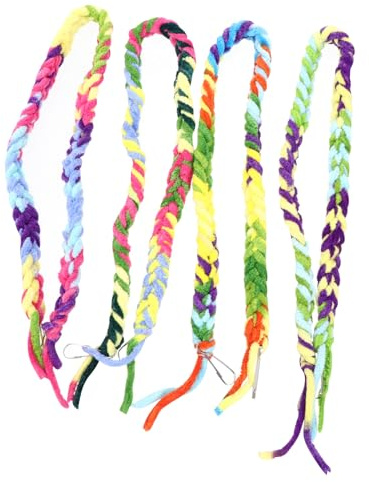 SHINEOFI 4pcs Hamster Suspension Bridge and Colorful Cotton Rope Bird Climbing Swing Set for Small Birds and Rodents Cage Accessories Random Color