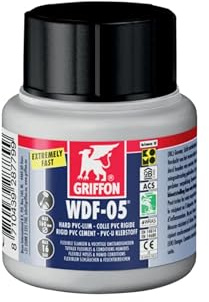 HAF - Colla PVC Griffon WDF-05 in barattolo da 125 ml, colla speciale per tubo flessibile in PVC o tubo di pressione in PVC-U, forte adesivo speciale per piscine, sanitari e vasca idromassaggio, con