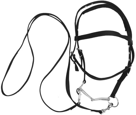 Genérico Brida Inglesa de Nylon Negro para Caballos, Cuerda de Entrenamiento para Uso Diario y Deportes ecuestres