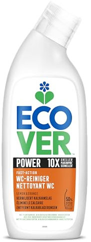 Ecover Nettoyant WC, Origine Naturelle Pour Avoir Des Toilettes Saines Et Propres, Gel Détartrant, Parfum Agrumes Citron Et Orange, 750 ml