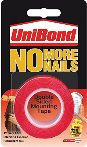 12 X Unibond No más Clavos Permanente Rollo - 19 mm X 1,5 M Cinta de Montaje