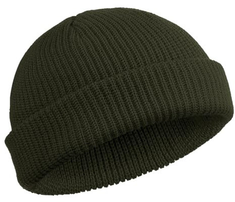 SATINIOR Berretto Trawler Watch cap Arrotolato Bordo Cappello Invernale Berretto Watch cap Unisex (Verde Scuro)