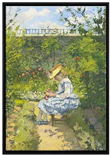 Pixxprint Camille Pissarro - JEANNE PISSARRODITE MINETTEASSIS Leinwandbild 100x70 cm im Bilderahmen, Wandbild, Schattenfugenrahmen, Kein Poster