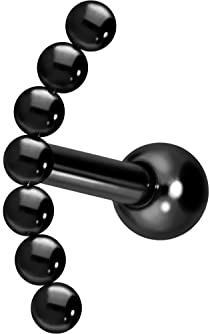 PIERCINGLINE Titan Ohrpiercing mit Innengewinde 7 KUGELN Piercing Ohr Helix Tragus Lobe Farb & Größenauswahl