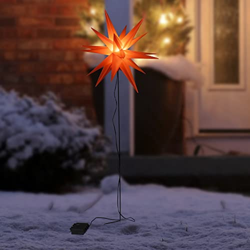 Haushalt International LED Gartenstecker PVC Stern, rot