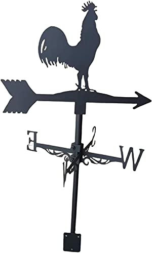 Veleta con Forma de Gallo para Montaje en Techo, estacas Decorativas de Metal para Veleta, 3 Estilos