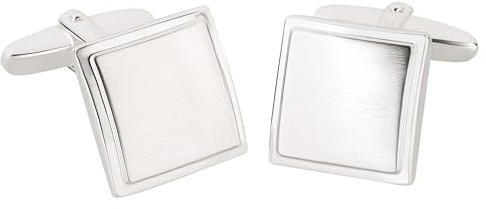 Grom Manschettenknöpfe quadratisch Silber teilmattiert