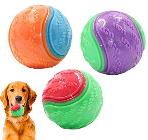 Hundboll, 3 stycken skrumpande hundboll, Scooby Doo hundleksak, interaktiv valp tandrengö leksak, tugga hållbar, hållbar, mjuk tand interaktiv gå för att leta efter hundbollar