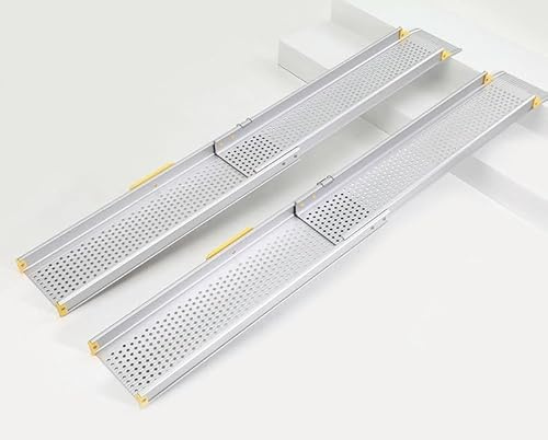 Aluminium Teleskoprampen - Länge 109 bis 180 cm - Teleskopische Rollstuhlrampen, 2X schienenrampen bis 275 kg