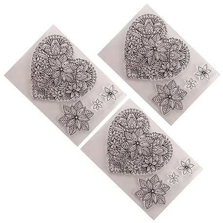 EXCEART Siegelstempel Mit Herz-design Für Sammelalbum Tagebuch Fotoalbum Dekorative Stempel Zum Basteln Notizbücher Karten 3 Stück