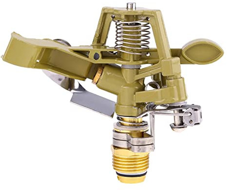 Arroseur à Percussion en Laiton De 1/2 Pouce, Tête D'arrosage Robuste en Alliage De Zinc Réglable à 360 ° avec Buses, Bras à Bascule Rotatif, Arroseur d'eau,Arroseurs Jardin Rotatif Automatique