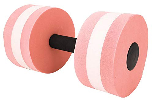 MUNEFE Haltère Flottant, Haltère en Mousse, Haltères D'entraînement Aquatique En Mousse Ronde, Équipement De Fitness Avec Haltères Flottants Dans L'eau pour Les Sports Nautiques (Rose Blanc)