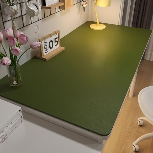 BESTORI Multifunktionales Schreibtischunterlage rutschfeste Wasserdichter Mauspad PU Leder Ultradünnes Mauspad für Büro und Zuhause Grün, 50 x 100 cm