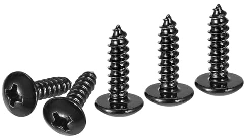 DTGN #6x1/2 Viti Per Lamiera - Confezione Da 100 - Per Legno, Mobili - 304 Acciaio Inossidabile Testa A Cupola Phillips Autofilettanti Viti Per Legno - Nero