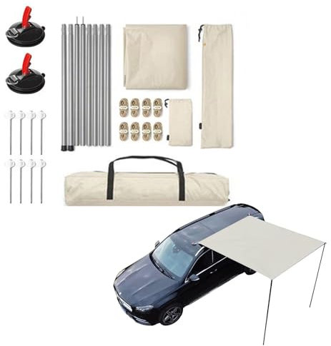SUV-Markise für Camping, Auto-Vorzelt – Überlanding, Dachzelt PU3000 mm UV50+ Schatten SUV Reisen Camping im Freien (Hardware im Lieferumfang enthalten)