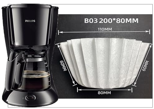 Korbfilter Kaffeefilter, für Beem, Phillips, Cuisinart, Gastroback, 100 Stück 80/200mm Papierfilterkorb Filter(Weiß)
