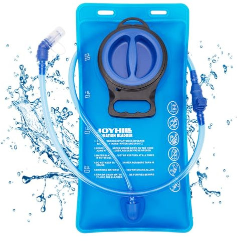 JOYHILL 1.5L 2L 3L TPU Trinkblase mit Beissventil, auslaufsicher Wasserbehälter, Trinkbeutel wasserdichte Trinkrucksack Wanderrucksack für Bergsteigen Campen Kampieren Radfahren Wandern