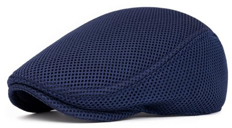 meioro Men's Mesh Flat Cap Summer Breathable Newsboy Hats Beret Ivy Cap Gatsby Irish Cabbie