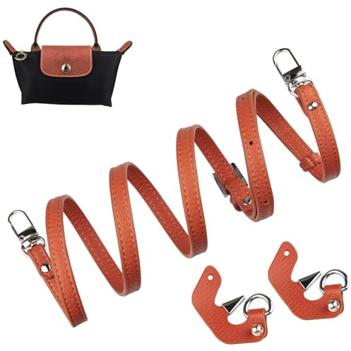 Schultergurt Strap für Longchamp Le Pliage Original Mini Bag, Schulterriemen Gurt Taschengurte Schultertaschen Crossbody Riemen für Long Champ Lange Henkel Taschen (Breite:9mm,Farbe:Orange)