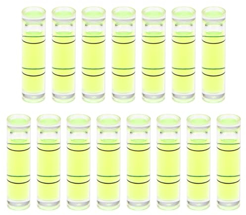 sourcing map Lot de 15 petites fioles cylindriques de niveau à bulle en PMMA 6 x 24 mm - Mini niveau à bulle horizontal - Outils de mesure pour camping-car, TV, cadre photo - Outil de mise en niveau