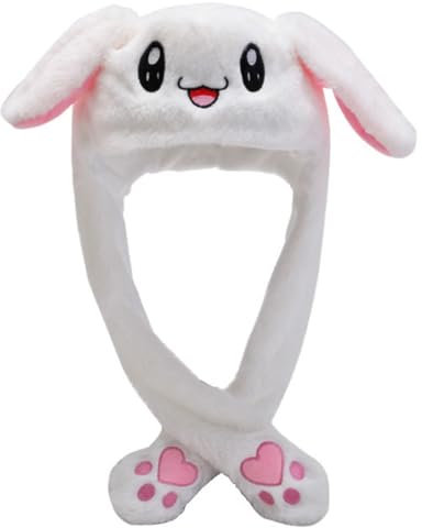 TOZBLEU Kostüm Kopfbedeckungen,1pcs Plüsch Tier Hase Ohren Hut Mütze mit Wackelohren Beweglichen Ohren,Drücken der Tiermütze Machen die Ohren Bewegen Spielzeug Weihnachts Geschenk Cosplay Geburtstags