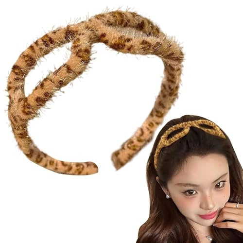 Bandeau imprimé léopard – Bandeau en forme de lunettes | Cerceau à cheveux imprimé léopard, couvre-chef élégant pour spa, yoga, maquillage, lavage du visage