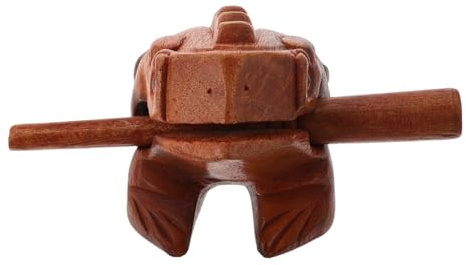 Sosoport Holzfrosch Musikinstrument Frosch-geräuschmacher Holzmusikinstrumente Musikfrosch Frosch-musikinstrument Holzinstrumente Kleintier Schlagfrosch Kleine Froschfigur