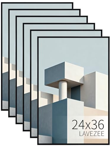 Lavezee 24x36 Poster Frame 6 Packs, Lightweight Poster Frames Display 24 x 36 Inch Photo Picture Artwork for Wall