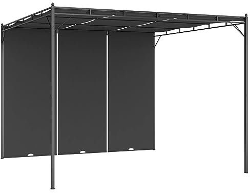 Gazebo da giardino per esterni, 3 x 3 x 2,25 m, con tende laterali, antracite, per feste, barbecue, patio, padiglione pergolato, per eventi e raduni