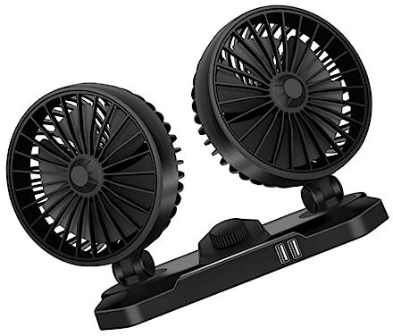 Operitacx Ventilador USB De Automóvil De Doble Ventilador Portátil De Aire Para Vehículos Bajo Consumo Energético y Multifuncional Para Suv y Uso