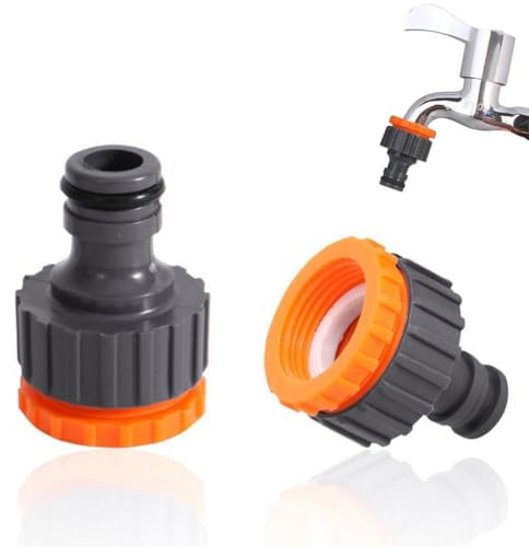 JEYORZY 2Pezzi Connettori per Rubinetto, 4/6 2 in 1 Raccordo per Rubinetto, per rubinetto, adattatore per rubinetto, in plastica, tubo da giardino filettato, Raccordo Rapido E Facile Per Tubi D'Acqua