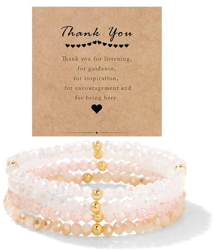 LOCCY Damen Kristall Perlen Armband Boho Modeschmuck | 4mm Mehrschichtiges Steine Armband Beste Freundin Geschenke
