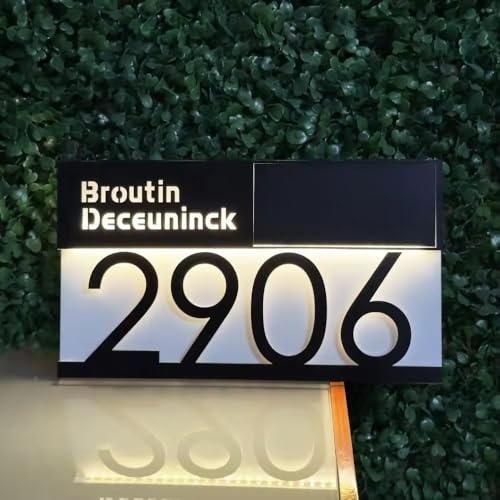 Letrero Solar Personalizado Para Casa Moderna, Números De Dirección Personalizados Y Placa De Dirección Con Iluminación LED Con El Nombre De La Calle, Letreros Acrílicos Iluminados Para Jardín Y Patio