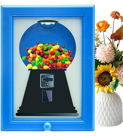 s Frame, Dispenser Picture Frames Candy Dispensers Machine, Wall Mounted Frames, Gumball for Candies, Nuts