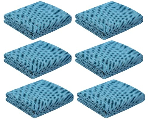 SDFWGG Set da 6 Asciugamano di Raffreddamento in Microfibra Cooling Towel per Sport Yoga Golf Corsa e Fitness Asciugamano Fresco e Bandana per Collo e Testa