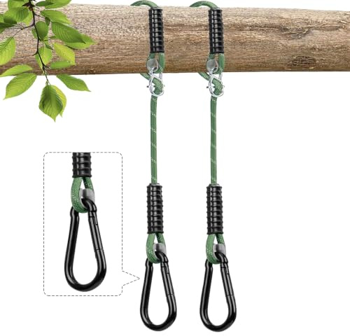 Yyiwhmy 2er Schaukel Befestigung Baum, Hängematte Befestigung Hängesessel Aufhängung, 1.3M Seil mit Karabiner, 450KG für Baum Schaukelbalken Indoor Outdoor Yoga