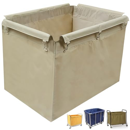BESTXH Sacco di Ricambio per Carrello della Biancheria, Sacco Impermeabile in Tessuto Oxford di Grande capacità, Sacchi Impermeabili Rimovibili, per Cesto della Biancheria,Beige