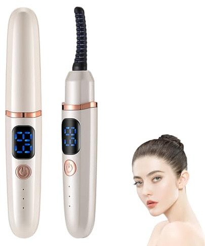 hommova Heated Eyelash Curler, Portable USB Rechargeable, 3 Heating Modes