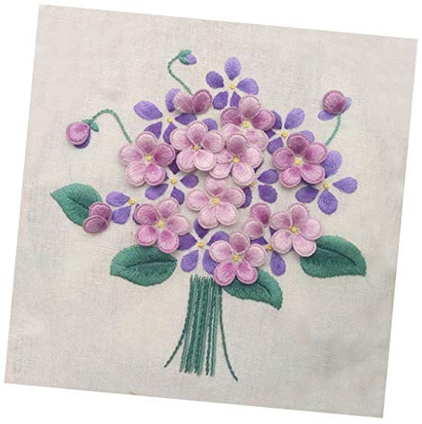 misppro 3D Pansy Flower Stumpwork Embroidery Kit DIY Crafts Starter Set with Tools for Beginners