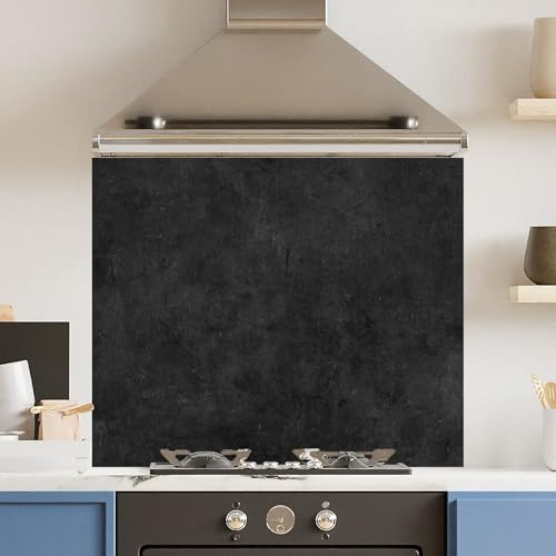 Premium 90 x 65cm Black Marble 6mm Glass Toughened Kitchen Splashback