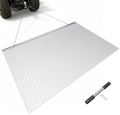 VEVOR Grada de Arrastre 2010 x 1220 mm, Rastrillo de Arrastre de Acero, Grada Niveladora de Terreno para Vehículos Todoterreno, UTV y Tractores, Ideal para Caminos de Grava, Nivelación de Campos