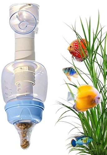 de Comida para Peces Alimentador Vertical con tetina para Acuario | Transparente para Pecera para Betta, Gambas, Viajes, Hogar, Oficina