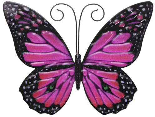 M METERXITY 1-Pack Metal Butterfly Wall Decor, 6.3x4.7 Iron Butterfly Decorative Wall Art Sculpture Hanging Decoration for Indoor/Outdoor/Garden/Patio/Room Decoration [Purple]