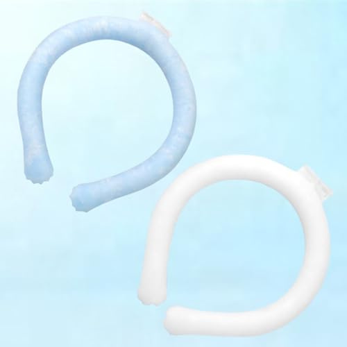 Lot de 2 bagues de refroidissement pour le cou, anneau de glace réutilisable à porter autour du cou, tube de refroidissement pour le en TPU résistant aux fuites pour le camping, le sport